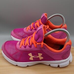 Under Armour Shoes Kids 5Y Pink Orange Running Sneakers 3000148-502 Flaws